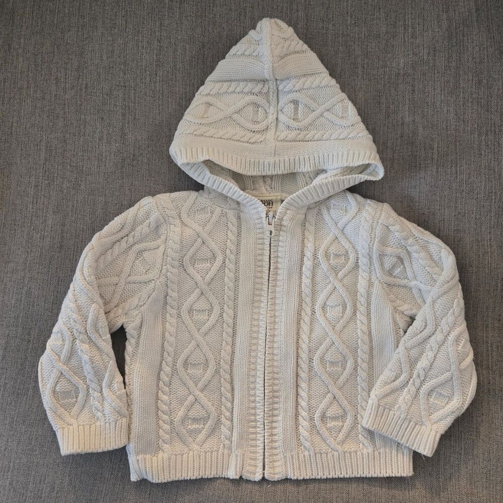 Vintage Classic Pooh Baby Sweater Hoodie 6–12M Cable Knit Cotton Disney